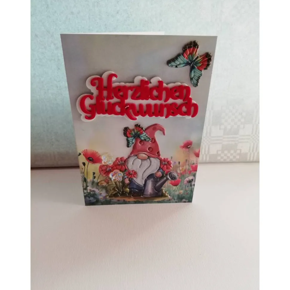 Geburtstagskarte für eine Frau mit einem kleinen Wichtel