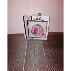 Geburtstagskarte für eine Frau in weiss/rosa