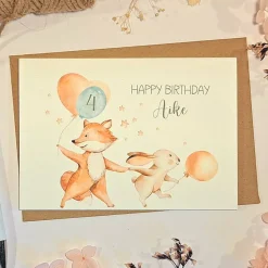 Geburtstagskarte für Kinder personalisiert, Happy Birthday Karte Baby, Glückwunschkarte Kleinkind,