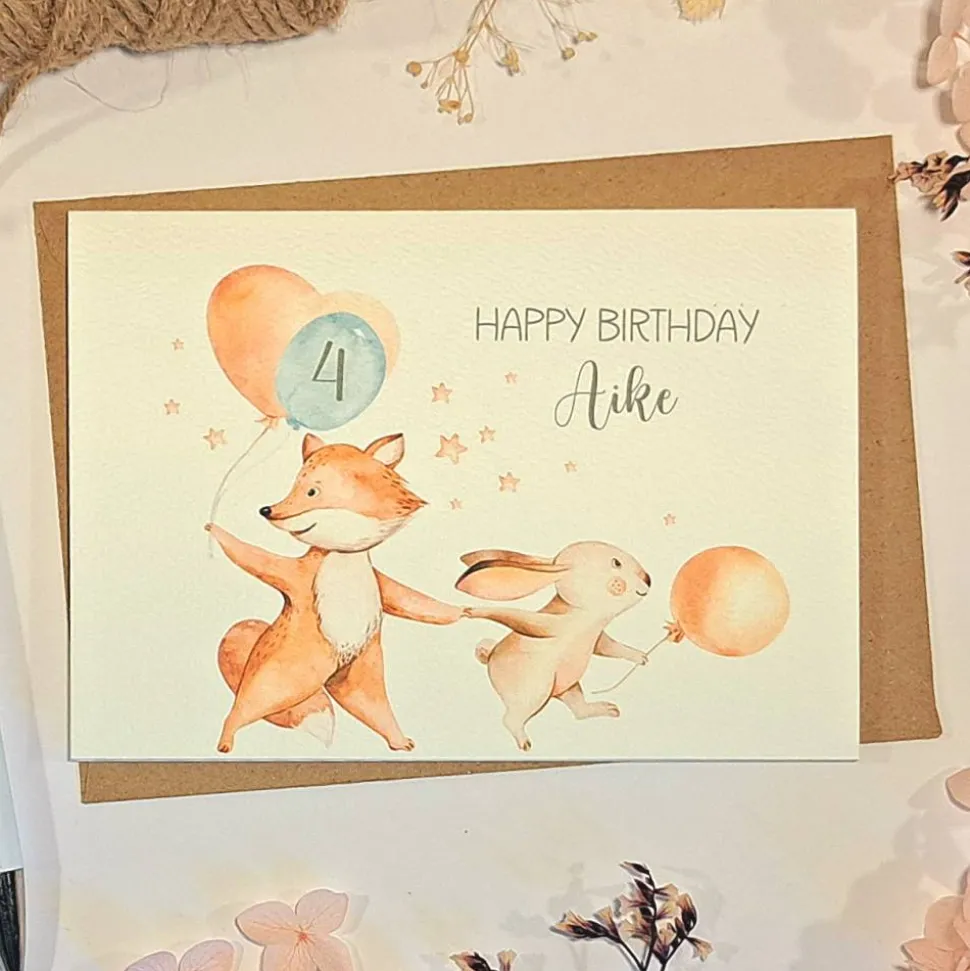 Geburtstagskarte für Kinder personalisiert, Happy Birthday Karte Baby, Glückwunschkarte Kleinkind,
