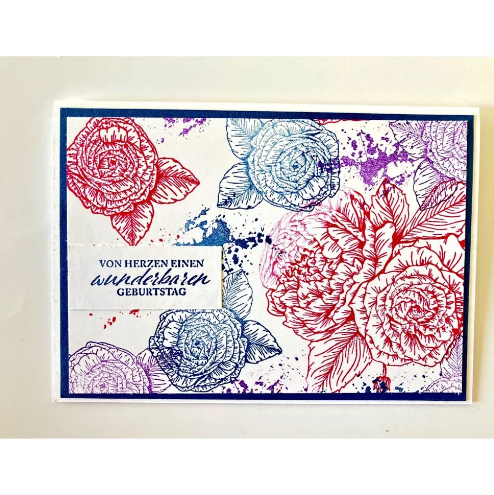 Geburtstagskarte Glückwunschkarte Blumen Handarbeit 3D