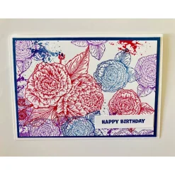 Geburtstagskarte Glückwunschkarte Blumen Handarbeit 3D
