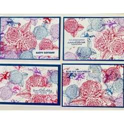 Geburtstagskarte Glückwunschkarte Blumen Handarbeit 3D