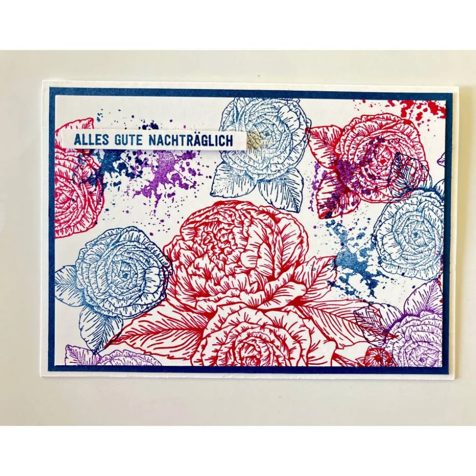 Geburtstagskarte Glückwunschkarte Blumen Handarbeit 3D