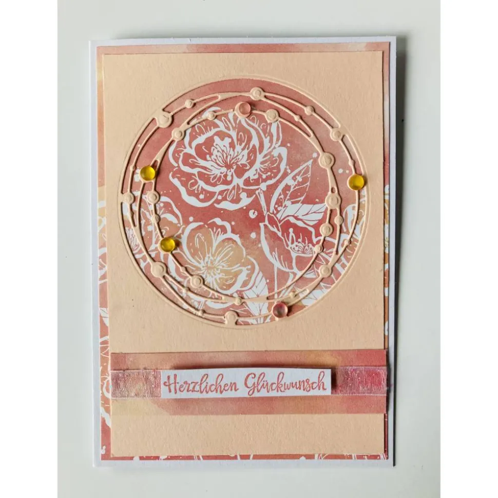 Geburtstagskarte Glückwunschkarte Blumen Handarbeit 3D