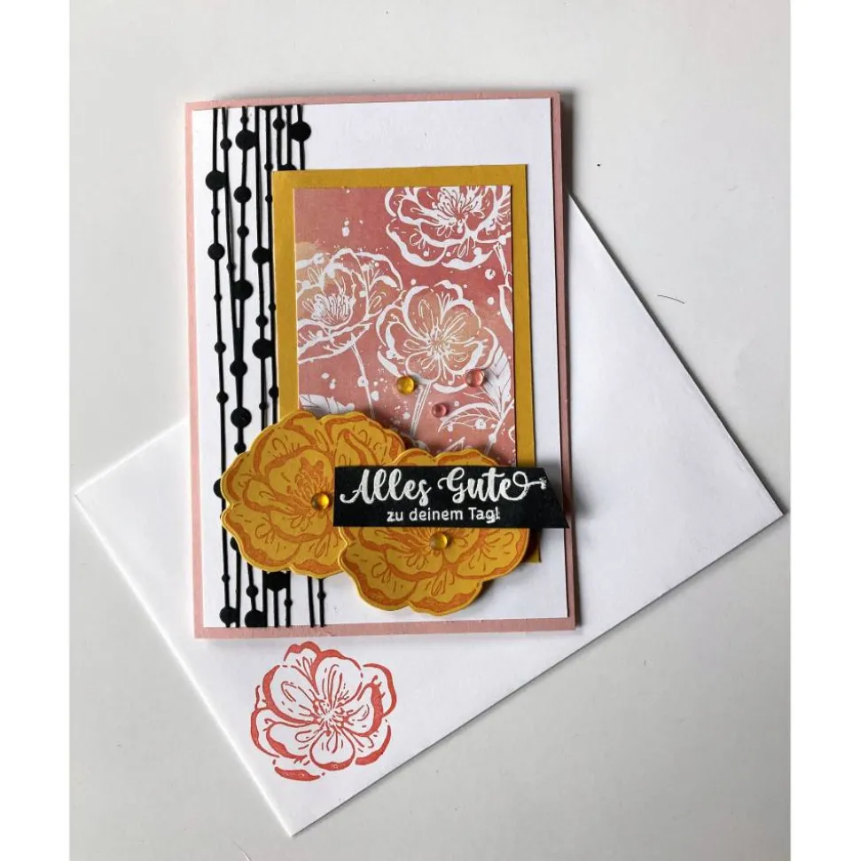 Geburtstagskarte Glückwunschkarte Blumen Handarbeit 3D