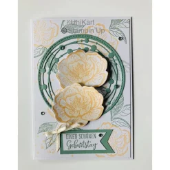 Geburtstagskarte Glückwunschkarte Blumen Handarbeit 3D