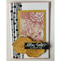 Geburtstagskarte Glückwunschkarte Blumen Handarbeit 3D