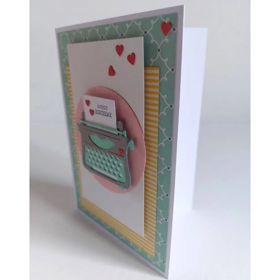 Geburtstagskarte, Glückwunschkarte mit Motiv Schreibmaschine zum Geburtstag