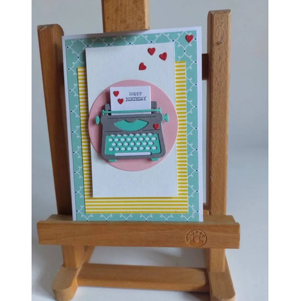 Geburtstagskarte, Glückwunschkarte mit Motiv Schreibmaschine zum Geburtstag