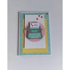 Geburtstagskarte, Glückwunschkarte mit Motiv Schreibmaschine zum Geburtstag