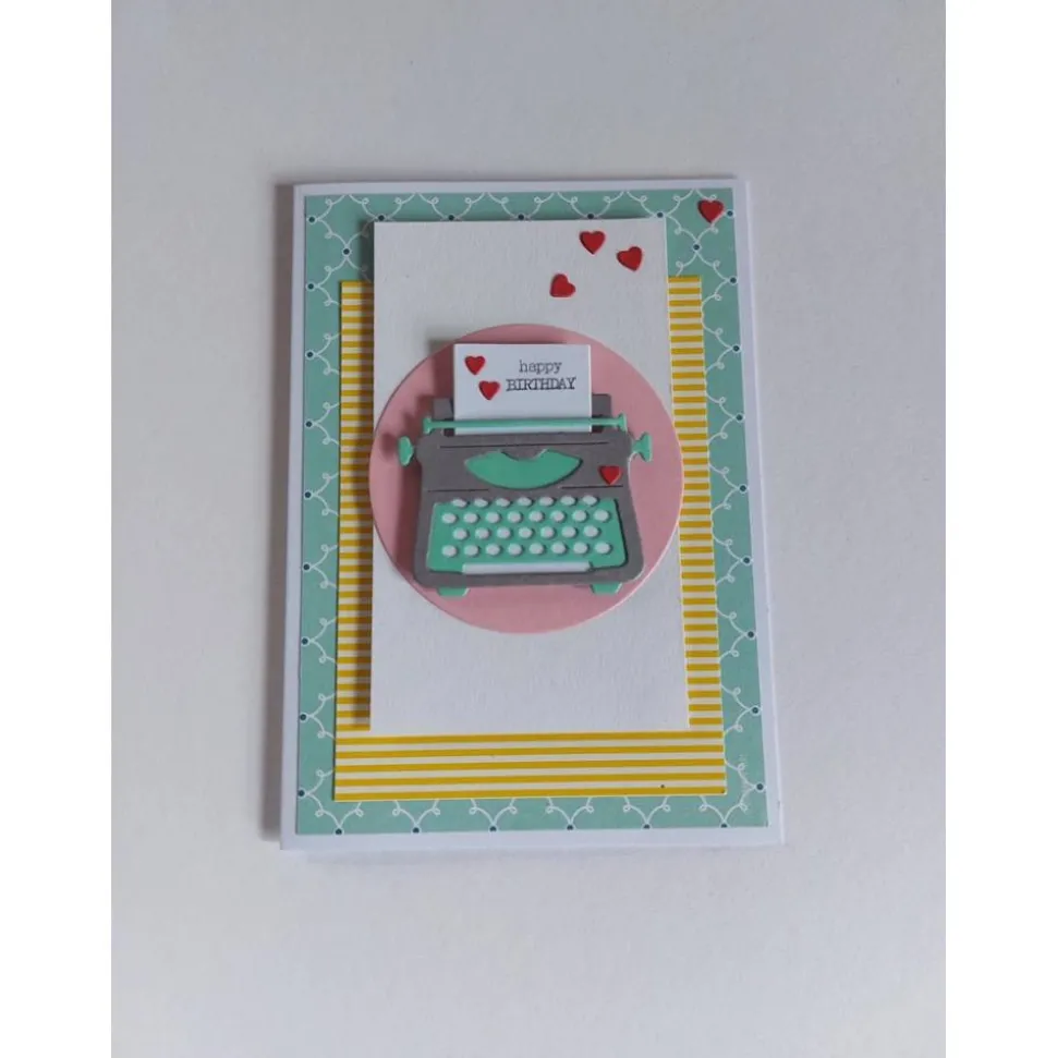 Geburtstagskarte, Glückwunschkarte mit Motiv Schreibmaschine zum Geburtstag