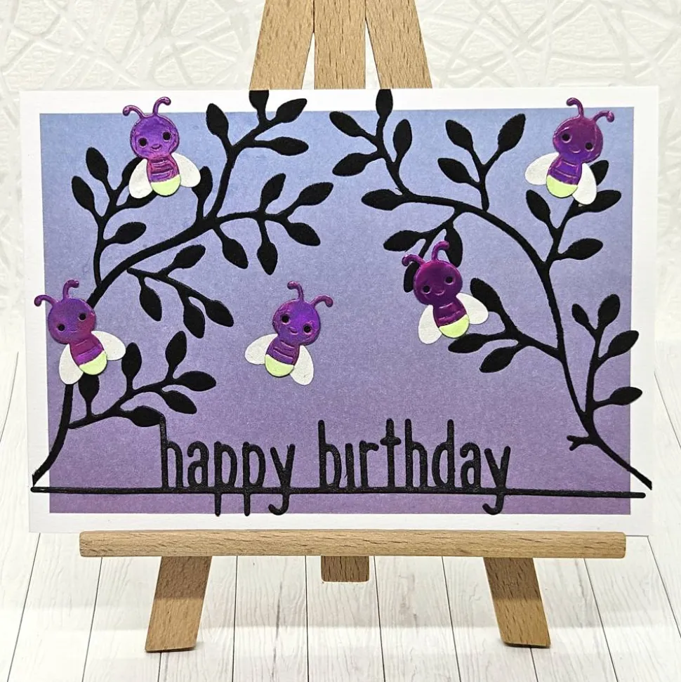 Geburtstagskarte Glühwürmchen mit Leuchteffekt – Hochwertige Karte mit Umschlag