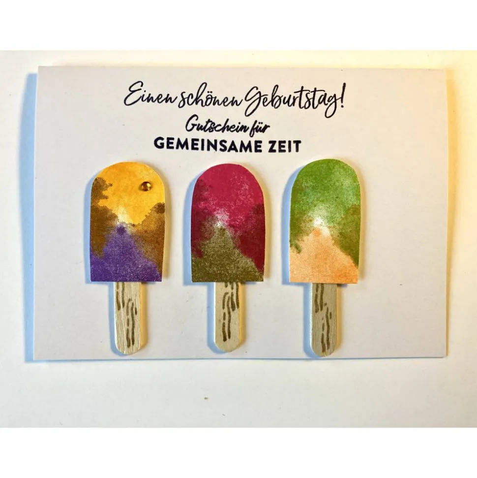 Geburtstagskarte, Gutscheinkarte, Glückwunschkarte, Grußkarte, Gemeinsame Zeit, Freundschaft, Eis essen gehen