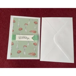 Geburtstagskarte, Handarbeit mit Umschlag, Fliegenpilz, Glückspilz