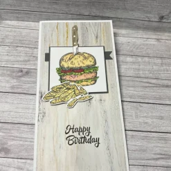 Geburtstagskarte „Happy Birthday“ Glückwunschkarte Grußkarte Karte Männerkarte Geburtstag Burger Handmade Stampin‘ Up!