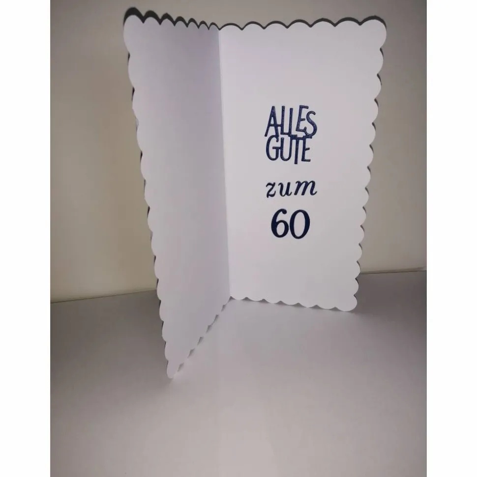 Geburtstagskarte in lila/blau zum 60.ten für eine Frau