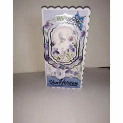 Geburtstagskarte in lila/blau zum 60.ten für eine Frau