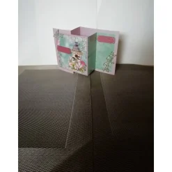 Geburtstagskarte in rose mit Blumen und Singvögeln