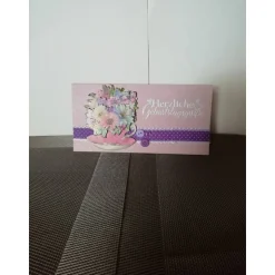 Geburtstagskarte in rose für eine Frau mit bunten Blumen