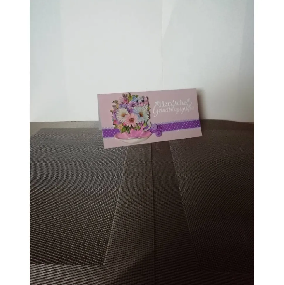 Geburtstagskarte in rose für eine Frau mit bunten Blumen