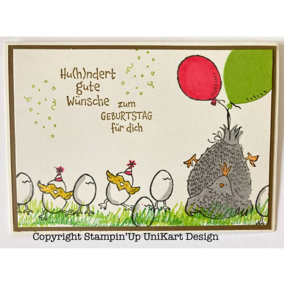 Geburtstagskarte Karte Glückwunschkarte Eier, Huhn Stampinup Handgefertigt UniKart
