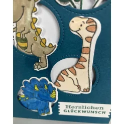 Geburtstagskarte Kindergeburtstag Karte Dinos Glückwunschkarte Karte handgefertigt