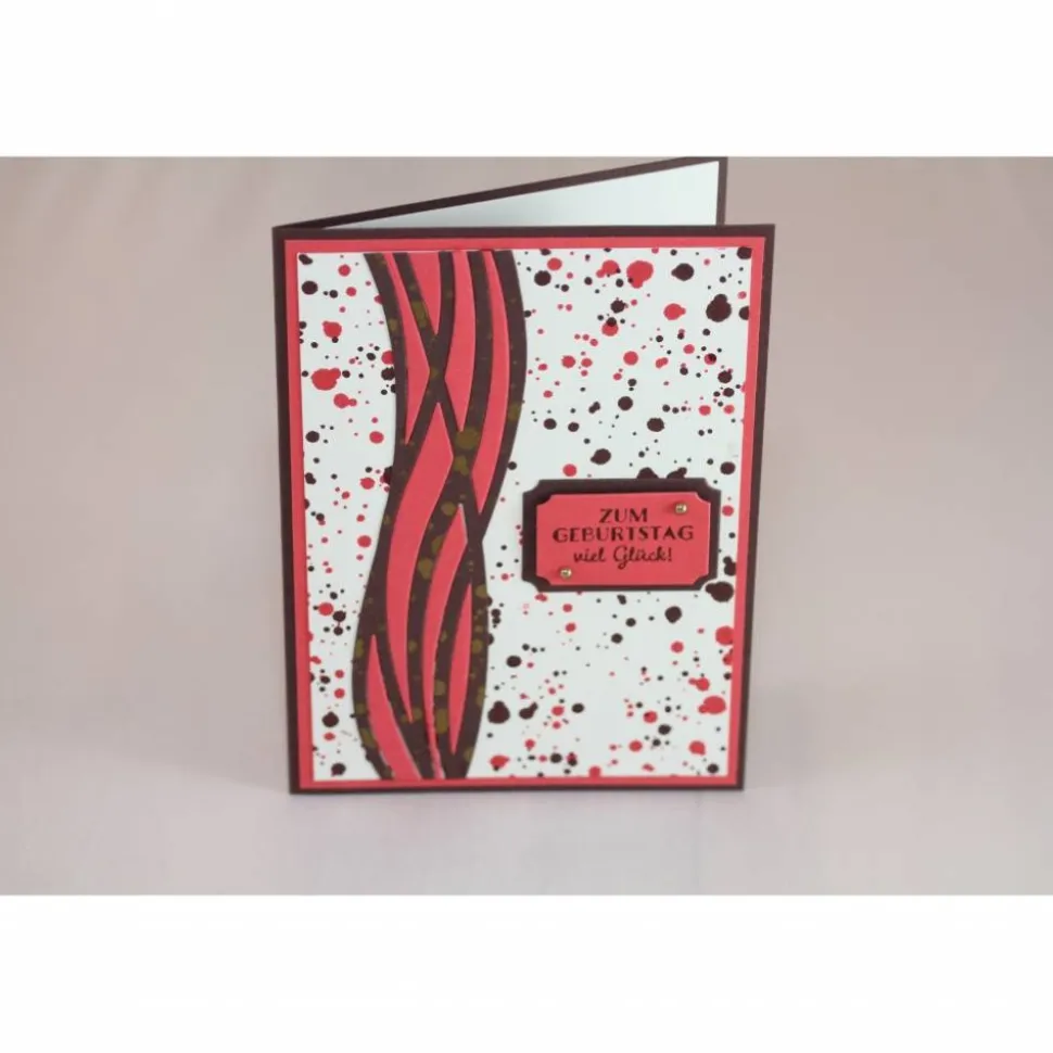 Geburtstagskarte "Kleckse und Wellen"