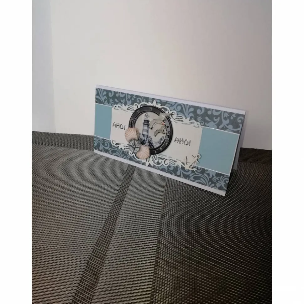 Geburtstagskarte maritim in blau/weiss für eine Frau oder einen Mann