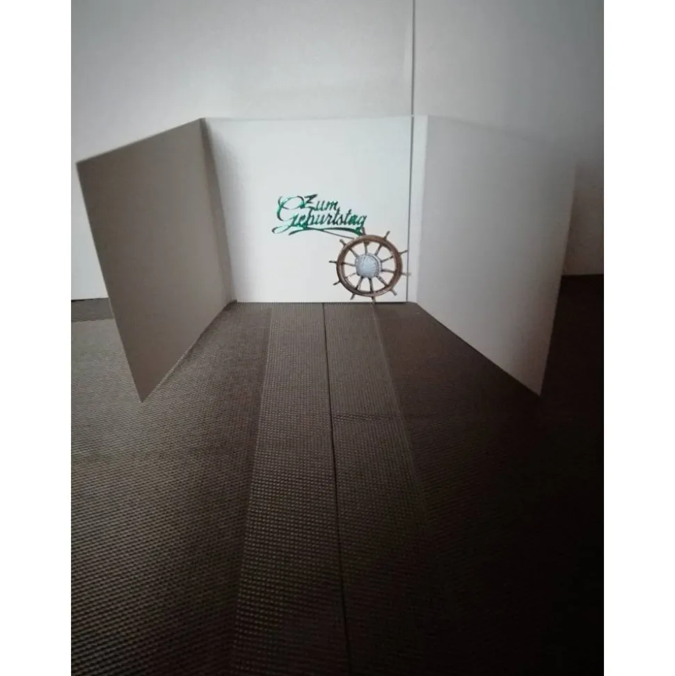 Geburtstagskarte maritim in Blau und Rot