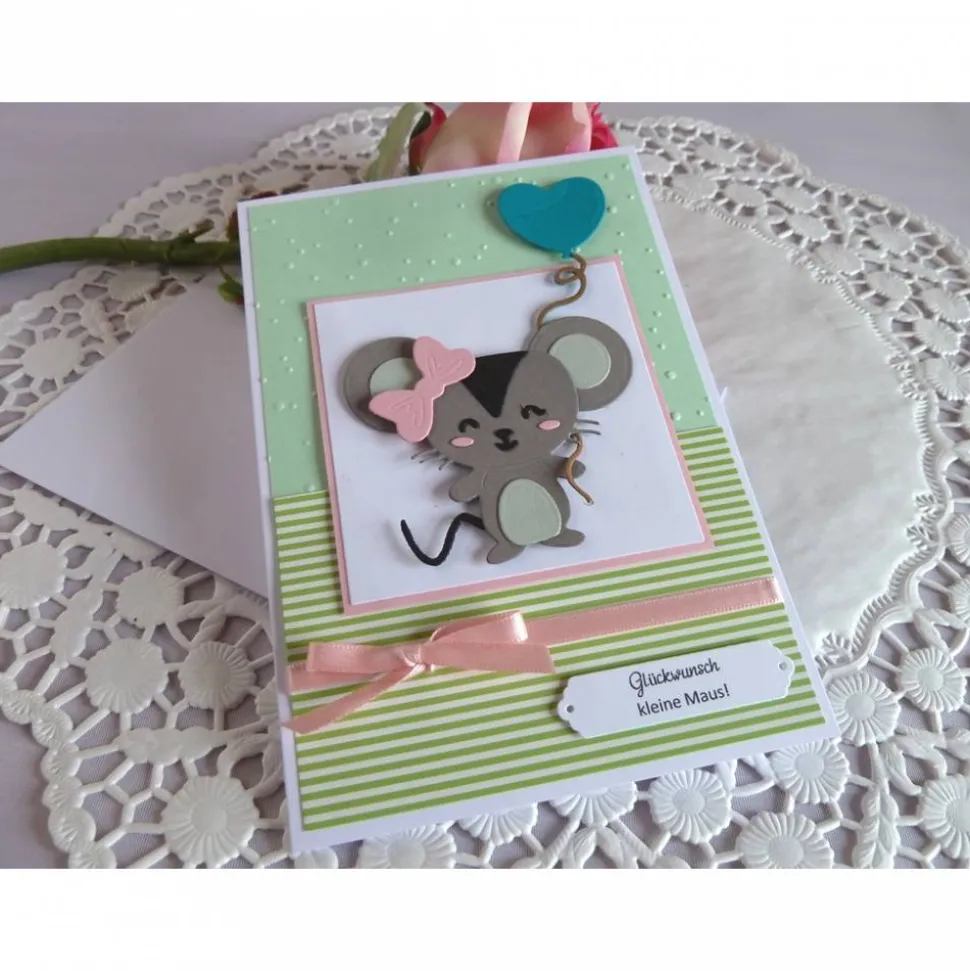 Geburtstagskarte Maus für ein Mädchen