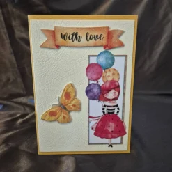 Geburtstagskarte Mädchen / Schmetterling Design / With Love Karte / besondere Geburtstagsgeschenke