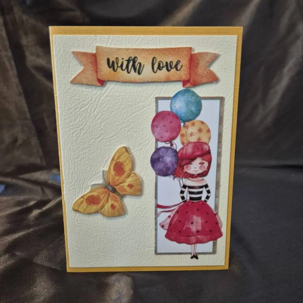 Geburtstagskarte Mädchen / Schmetterling Design / With Love Karte / besondere Geburtstagsgeschenke