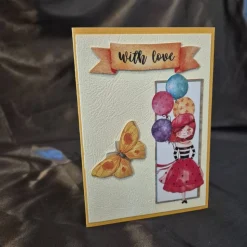Geburtstagskarte Mädchen / Schmetterling Design / With Love Karte / besondere Geburtstagsgeschenke