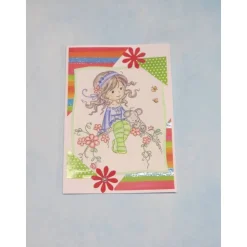 Geburtstagskarte Mädchen mit Fahrrad, Kindergeburtstag, Geschenk für Mädchen