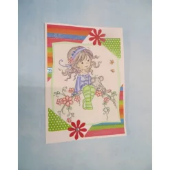 Geburtstagskarte Mädchen mit Fahrrad, Kindergeburtstag, Geschenk für Mädchen