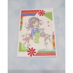 Geburtstagskarte Mädchen mit Fahrrad, Kindergeburtstag, Geschenk für Mädchen