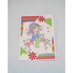 Geburtstagskarte Mädchen mit Fahrrad, Kindergeburtstag, Geschenk für Mädchen