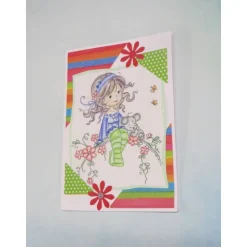 Geburtstagskarte Mädchen mit Fahrrad, Kindergeburtstag, Geschenk für Mädchen