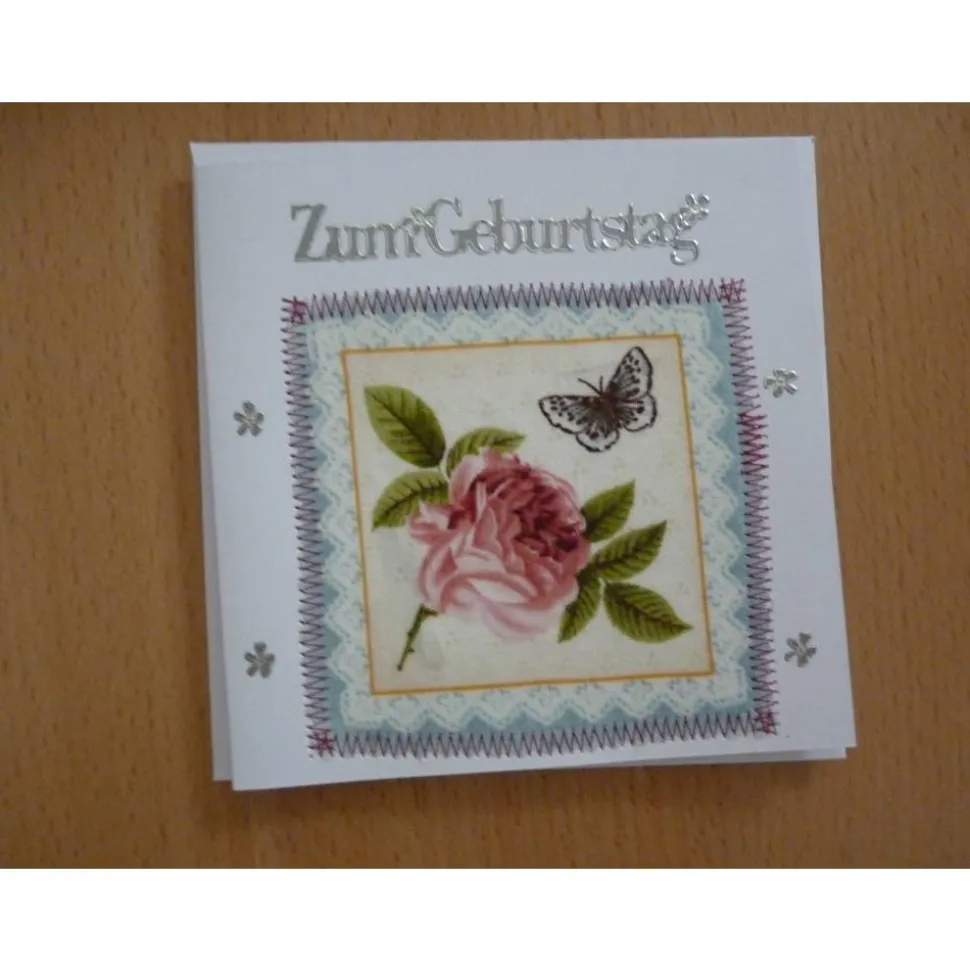 Geburtstagskarte mit Rose Grußkarte