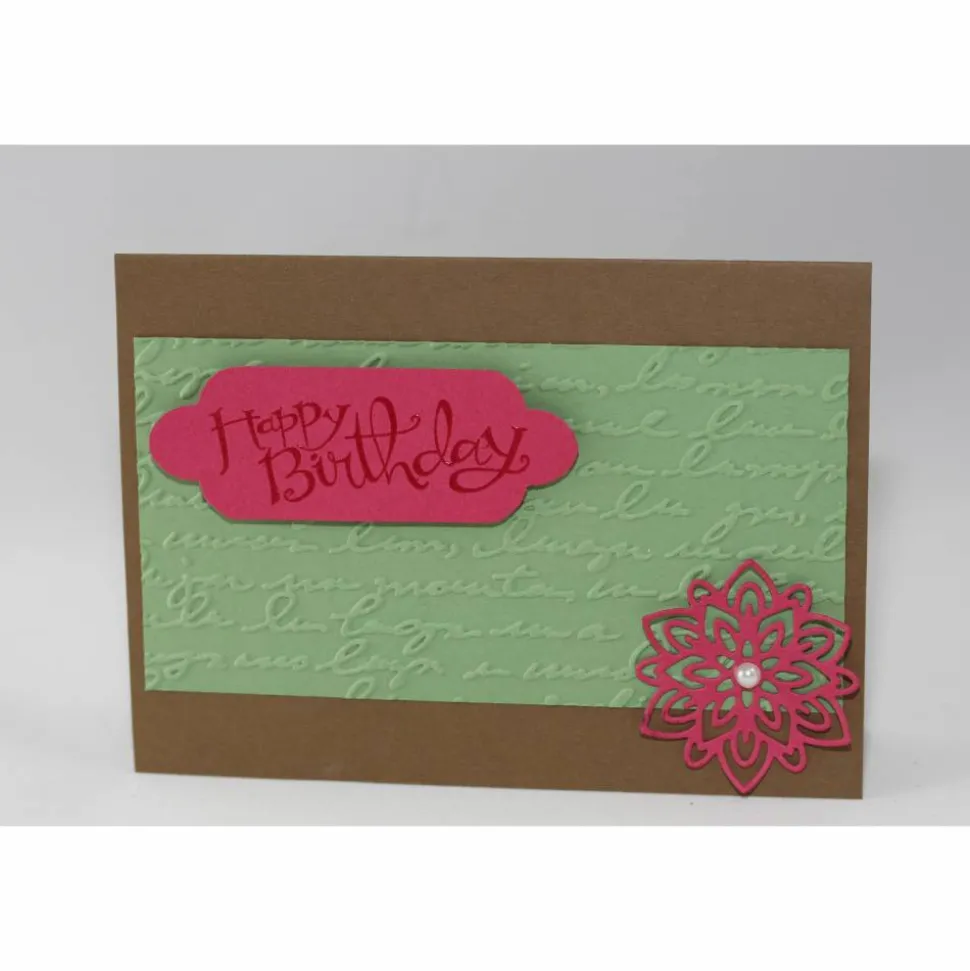 Geburtstagskarte mit Schriftprägung und Blüte