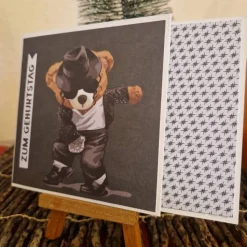 Geburtstagskarte mit Teddy / Geburtstagskarte mit Gutscheinfach / Süße Geburtstagskarte / Karte mit Gutscheinhalter / Ge