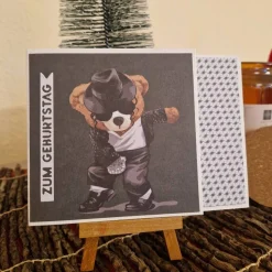 Geburtstagskarte mit Teddy / Geburtstagskarte mit Gutscheinfach / Süße Geburtstagskarte / Karte mit Gutscheinhalter / Ge