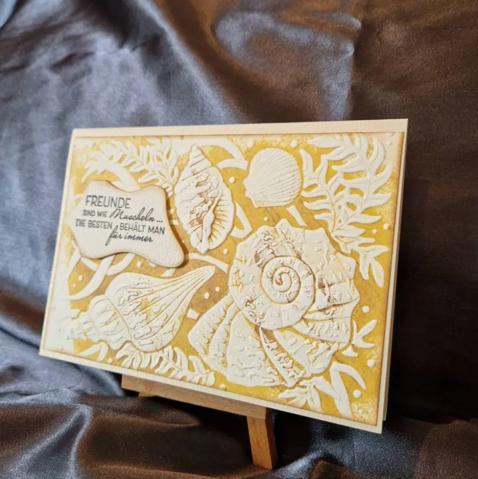 Geburtstagskarte  Muscheln  Freunde  Geschenk  Beige  Geburtstag  Karte zum Geburtstag