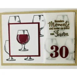 Geburtstagskarte Personalisiert / für Weintrinker-innen Handarbeit Stampin’Up Unikat