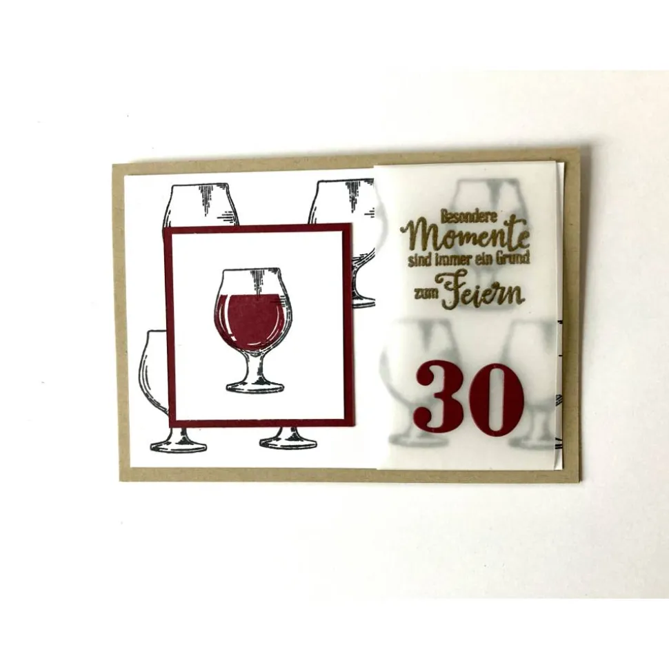 Geburtstagskarte Personalisiert / für Weintrinker-innen Handarbeit Stampin’Up Unikat