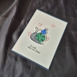 Geburtstagskarte Schneckenmotiv / Zu spät aber mit Liebe Spruch / handgefertigte Grußkarten / Geburtstag