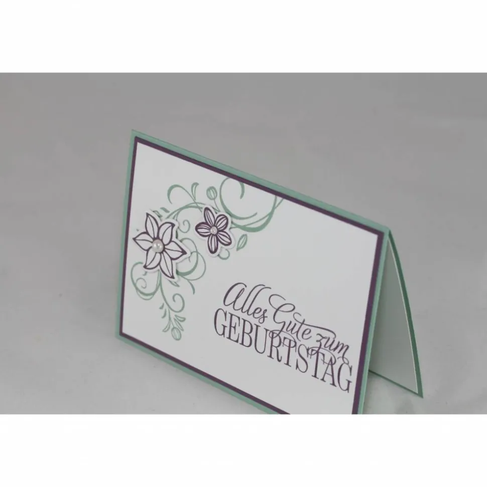 Geburtstagskarte "Schnörkel und Blüten"