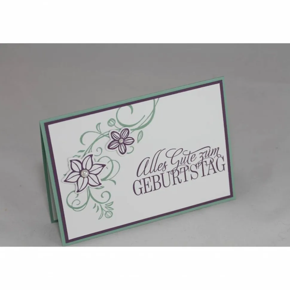 Geburtstagskarte "Schnörkel und Blüten"