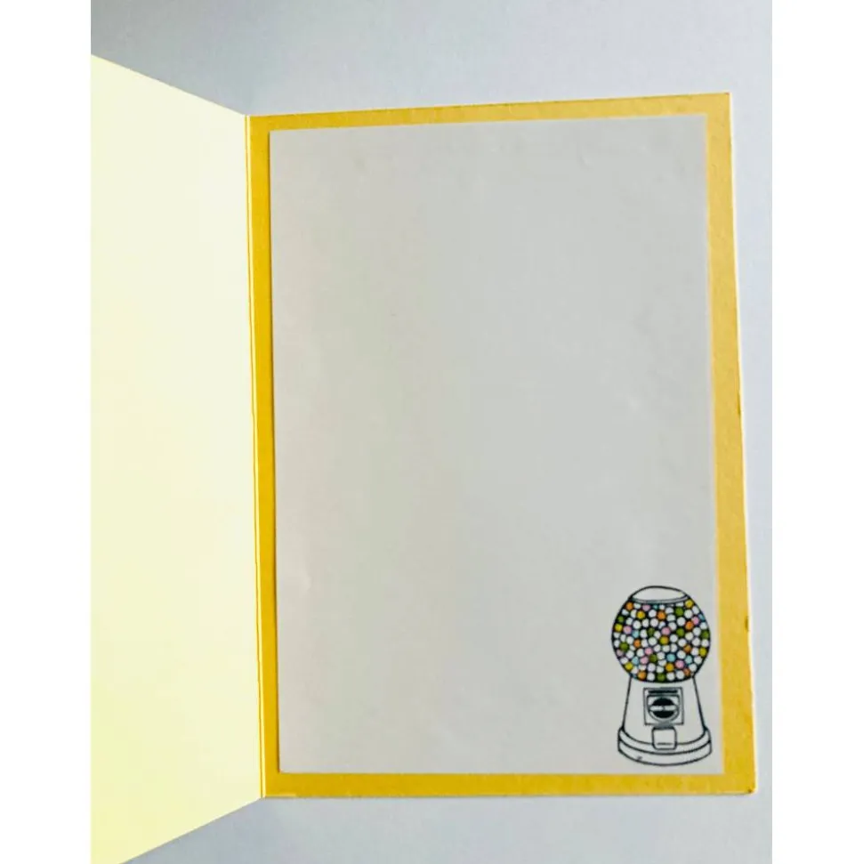 Geburtstagskarte Schüttelkarte 3D Plastikkuppel - Kaugummiautomat & Kugeln Handarbeit UNIKAT